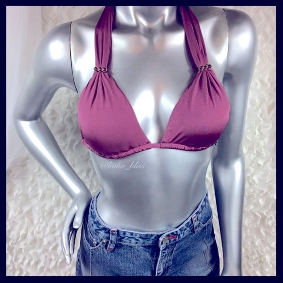 DESPI Nordstrom’s Mauve Halter Bikini Top NWT - Picture 3 of 7